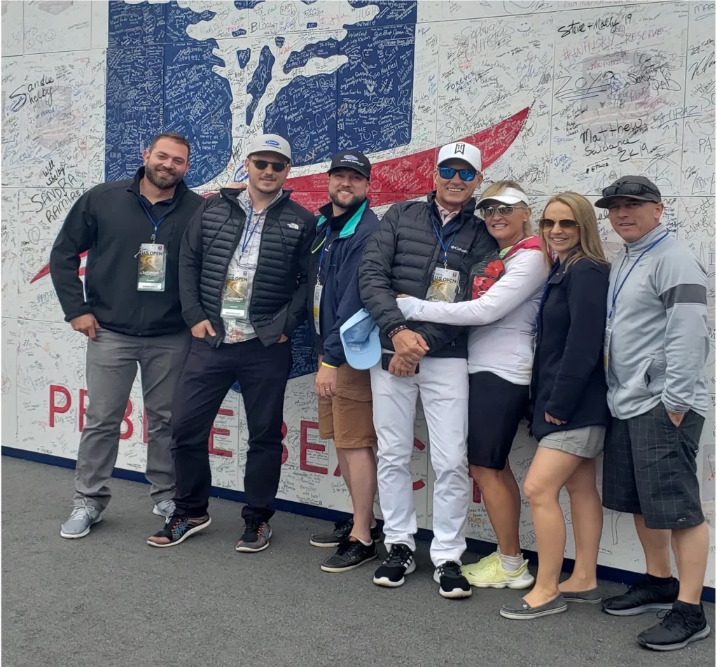 Nathan Mark with friends at Pebble Beach